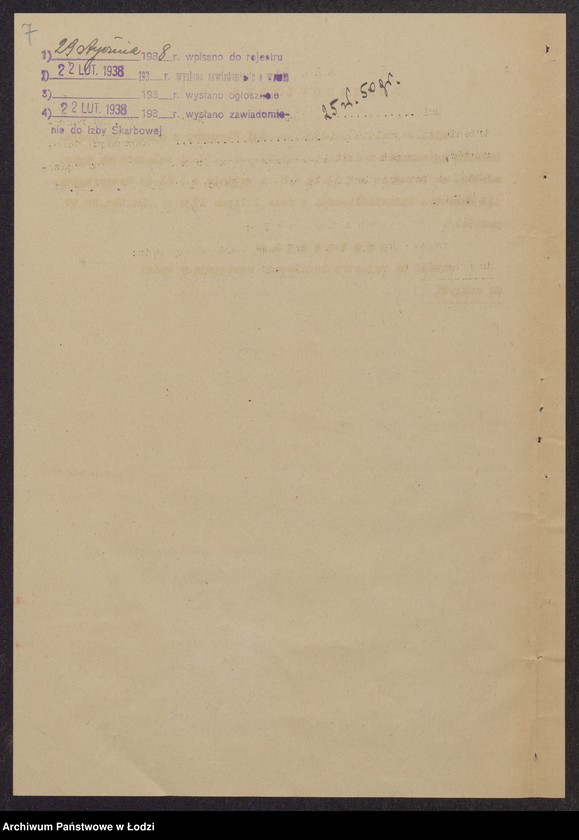 Obraz 9 z jednostki "Jakub Wegmajster, Maria Rybowska- wyrób i sprzedaż towarów włókienniczych"