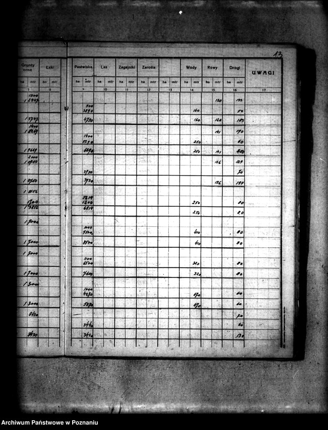 Obraz 17 z jednostki "Rejestr pomiarowy gruntów przymusowej parcelacji majątku Ląd powiatu konińskiego"