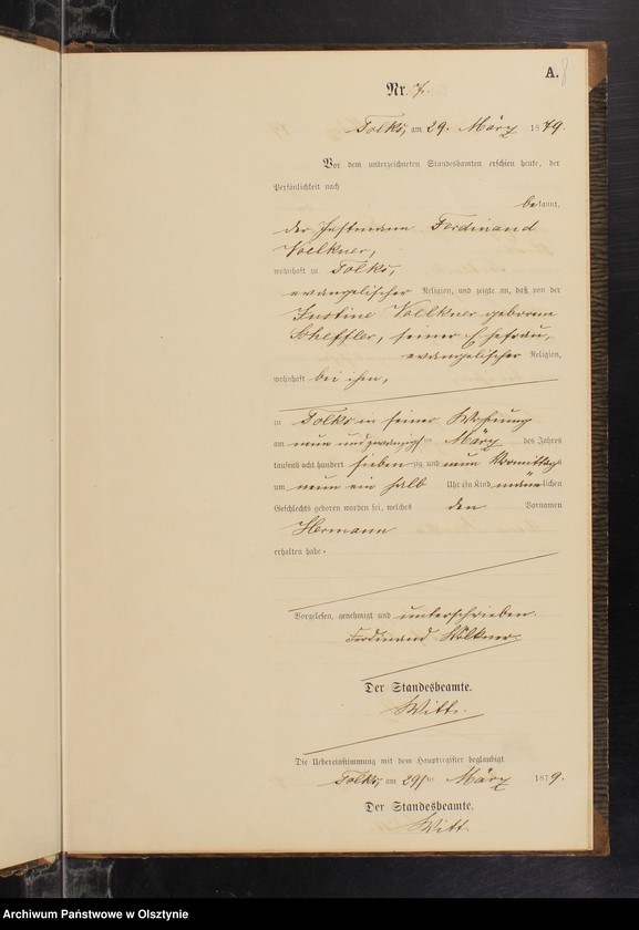 Obraz 10 z jednostki "Geburts-Neben-Register Nr 1 - 33"