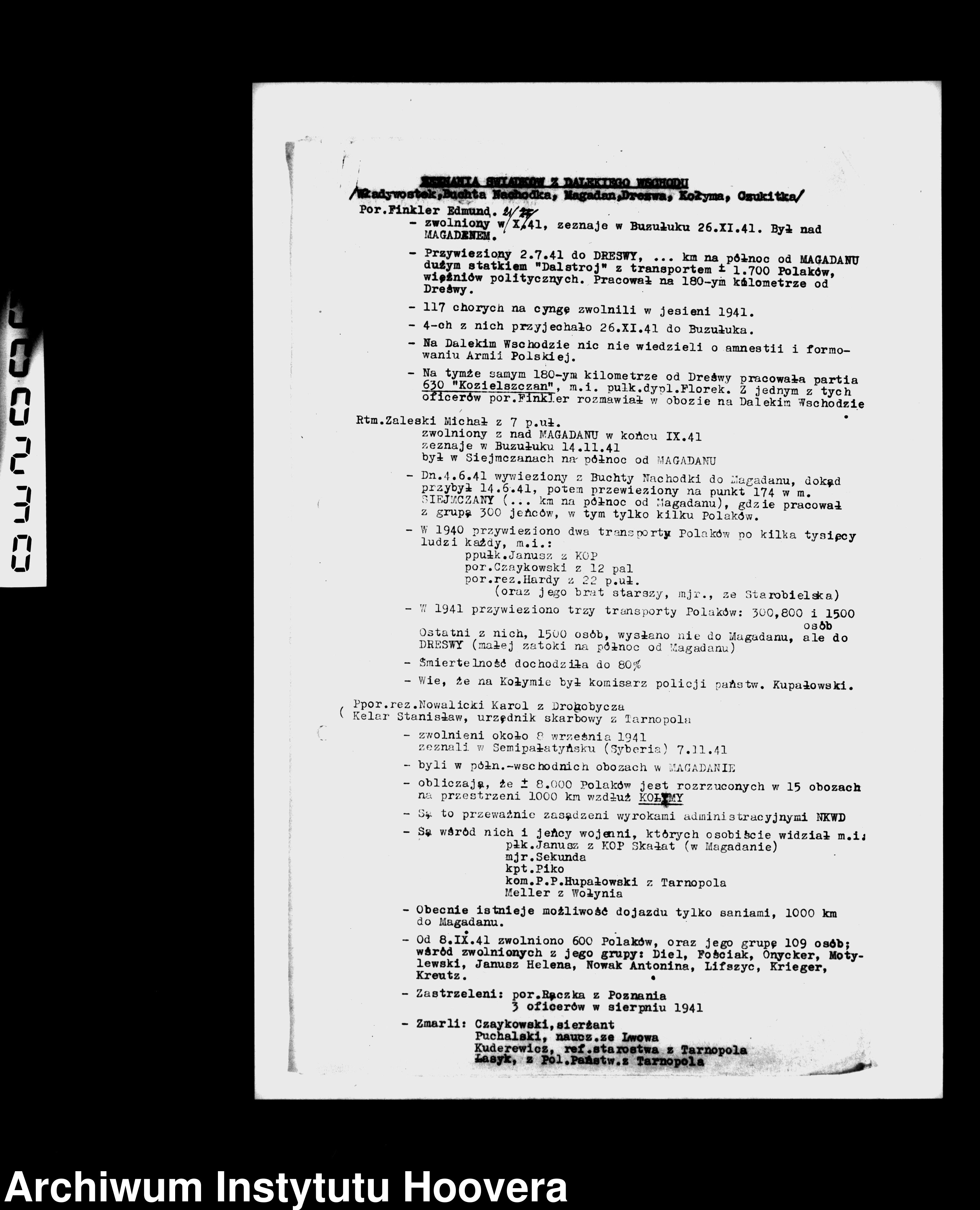 Skan z jednostki: Office file of the Consular Legal Department 1941-1944