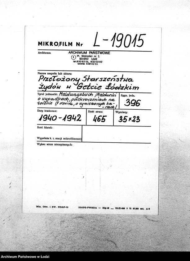 Obraz 2 z jednostki "Meldungs-Buch [Meldunki o wypadkach, przekroczeniach na terenie IV rewiru, o wymierzonych karach]"