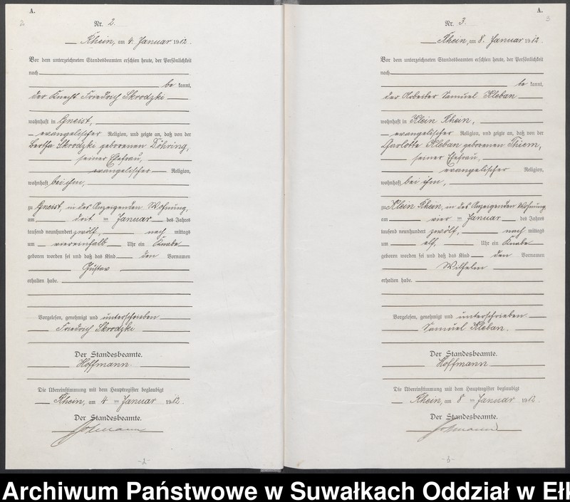 image.from.unit.number "[Geburts=Neben=Register des Königlichen Preussischen Standes-Amtes Gneist Kreis Lötzen]"