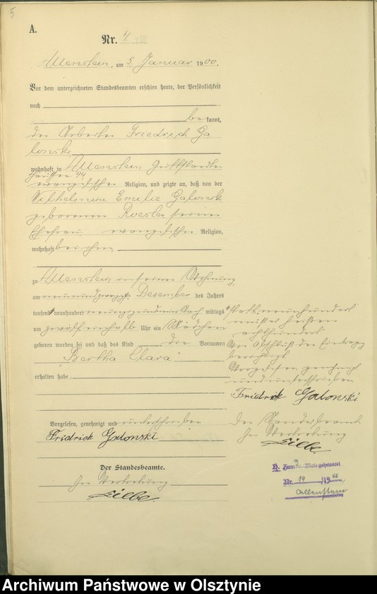 image.from.unit.number "Geburts-Haupt-Register Tom I,Nr 1 - 394"