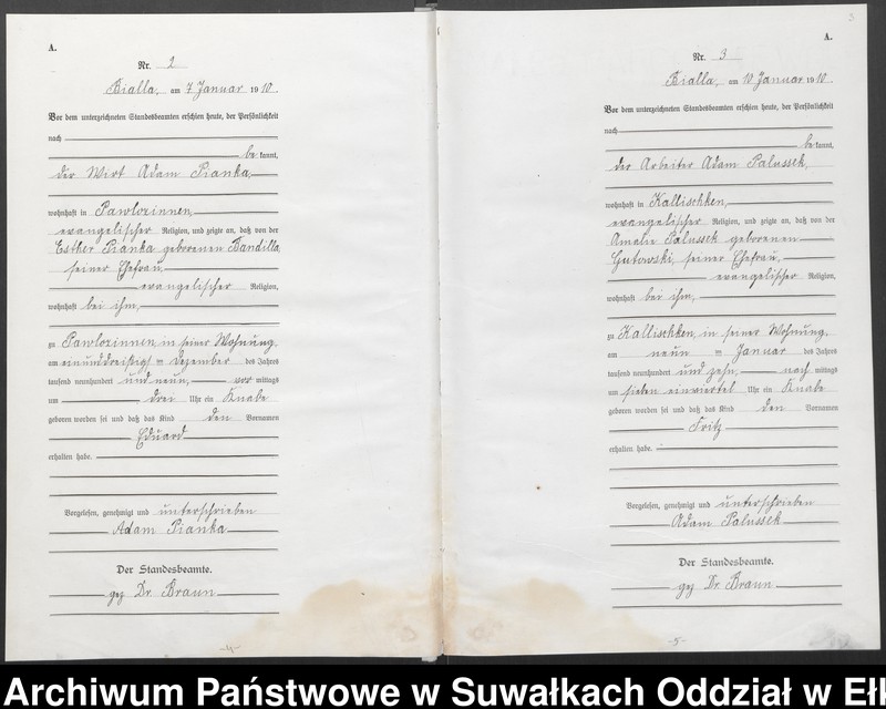 image.from.unit.number "[Geburts-Haupt-Register des Königlichen Preussischen Standes-Amtes Bialla Kreis Johannisburg]"
