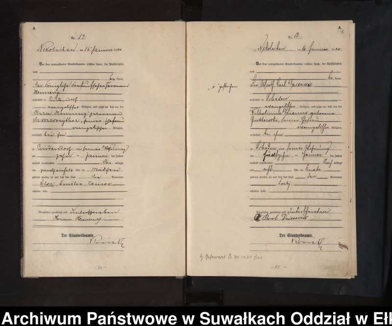 image.from.unit.number "Geburts-Haupt-Register des Königlichen Preussischen Standes-Amtes Nicolaiken Kreis Sensburg"
