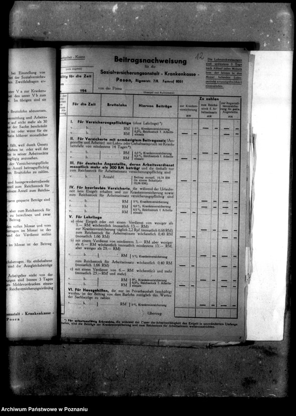 Obraz 16 z jednostki "Polin Marie Nowacka und Socialversicherung [Akta personalne krawcowej Marii Nowackiej. Listy płac personelu polskiego za lipiec 1944 r.]."