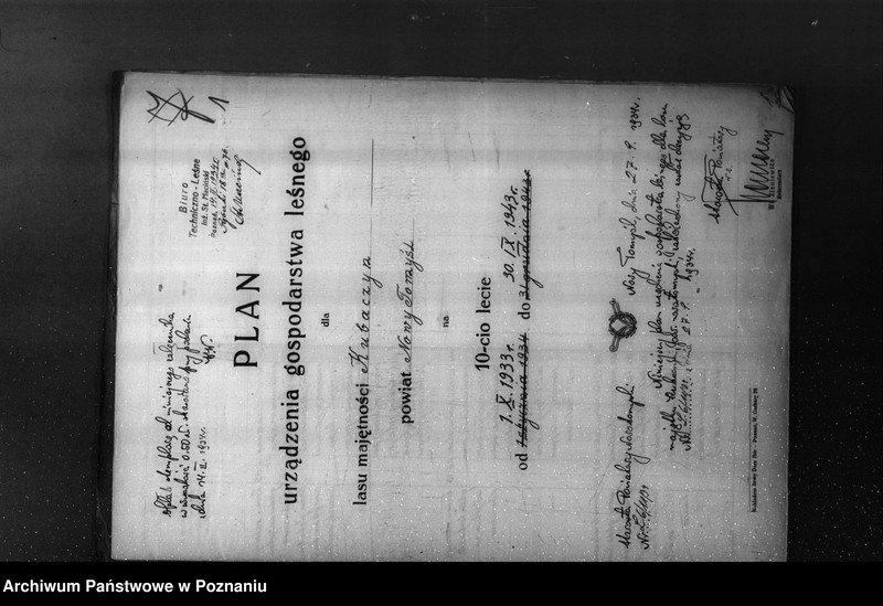 Obraz 5 z jednostki "Plan urządzenia gospodarstwa leśnego dla lasu majętności Kuleczyn w powiat nowotomyski 1933-1943"