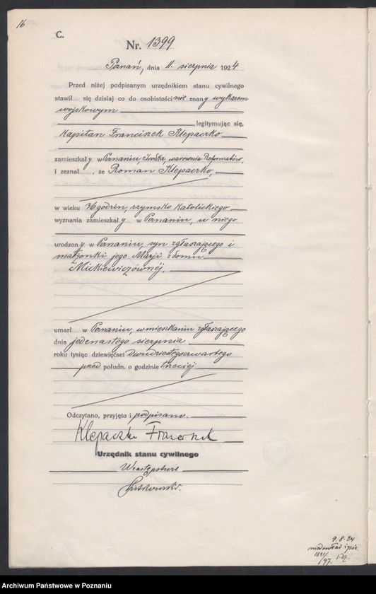 Obraz 18 z jednostki "Księga miejscowa zgonów tom III [Rejestr główny zgonów]"