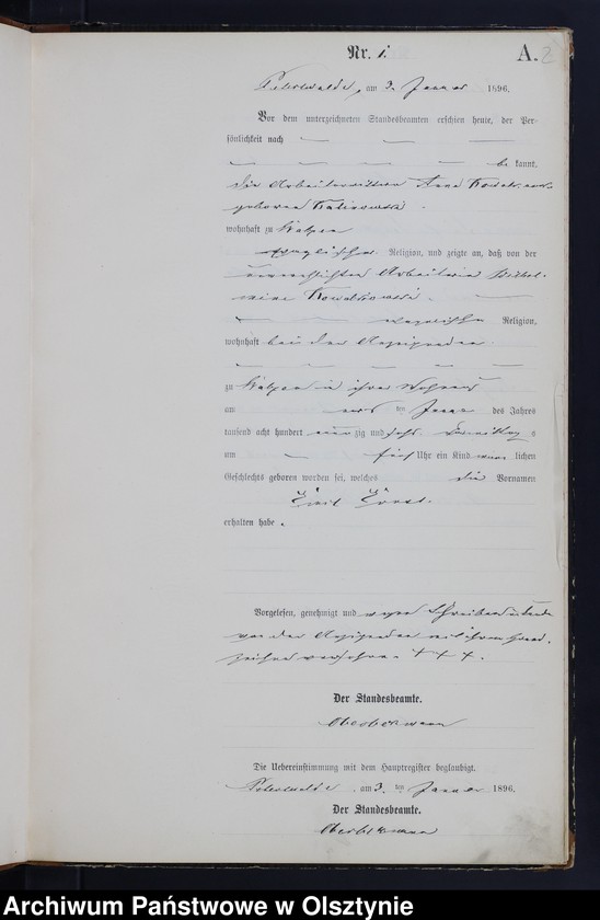 Obraz z jednostki "Geburts-Neben-Register Nr 1 - 73"
