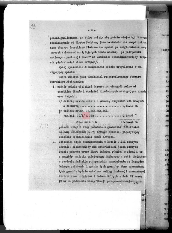 Obraz 18 z jednostki "Przewłaszczenie ziem dotacyjnych w gminie Żar czyn powiatu żnińskiego"