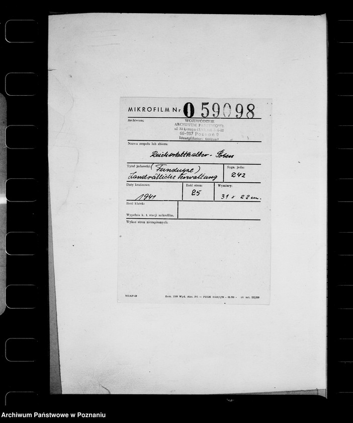 Obraz 2 z jednostki "Fundusze- Landrätliche Verwaltung"