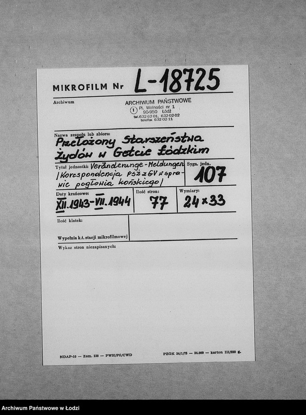 Obraz 2 z jednostki "Veränderungs-Meldungen [Korespondencja PSŻ z GV w sprawie pogłowia końskiego]"