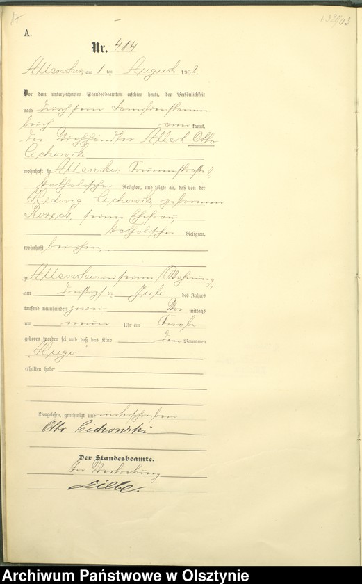 image.from.unit.number "Geburts-Haupt-Register Tom II,Nr 400 - 746"