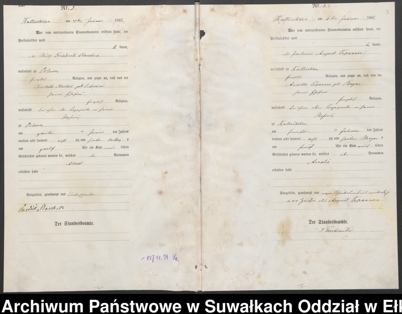 image.from.unit.number "Geburts-Haupt-Register des Königlichen Preussischen Standes-Amtes Kallischken Kreis Johannisburg"