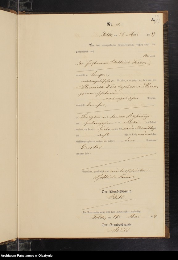 Obraz 14 z jednostki "Geburts-Neben-Register Nr 1 - 33"