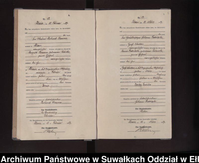 image.from.unit.number "Geburts-Neben-Register des Preussischen Standes-Amtes Rhein Kreis Lötzen"
