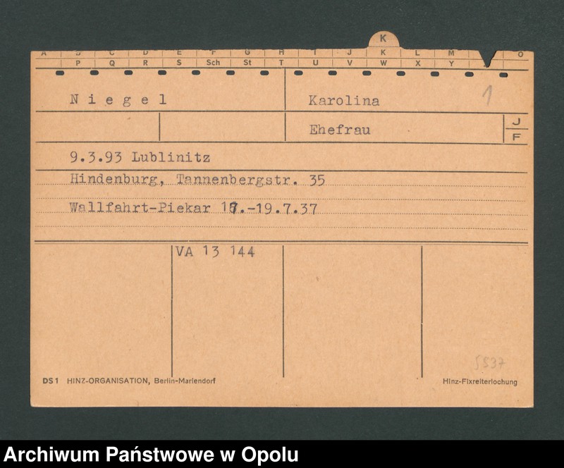 Obraz 3 z jednostki "[Niegel Karolina, ur. 9.3.1893 Lublinitz]"