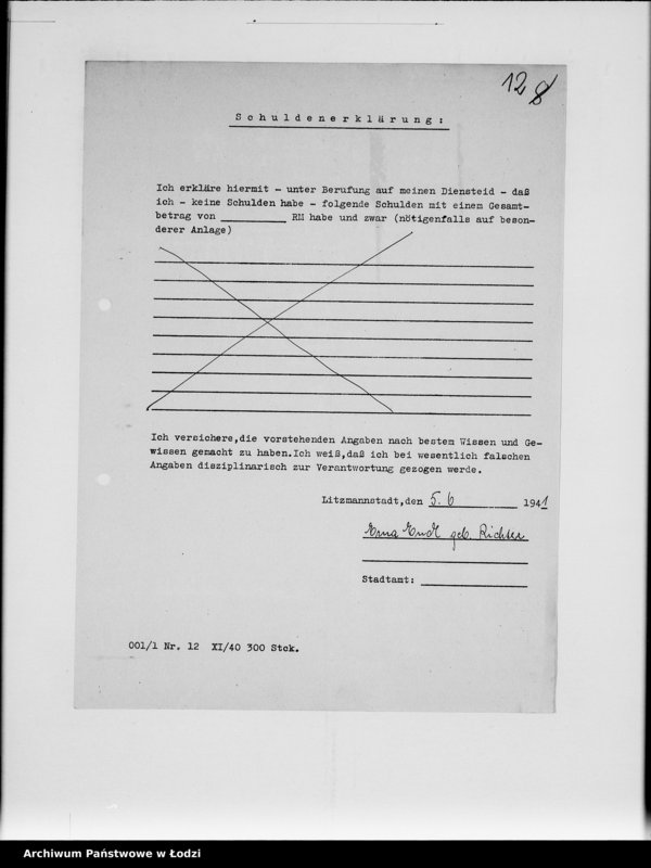 Obraz 17 z jednostki "Ausgeschiedene Angestellte F-G [Akta personalne]"