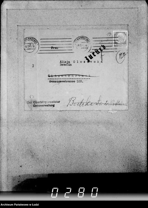 Obraz 17 z jednostki "J[uden] 1301-1320. [Wnioski Żydów z Getta o zwrot należności za towary wzięte na kredyt]"