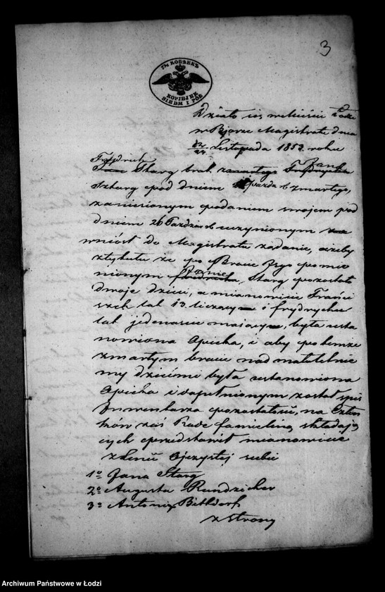 Obraz 7 z jednostki "Akta tyczące się ustanowienia opieki nad nieletnimi po zmarłych Janie i Katarzynie małżonkach Sztark"