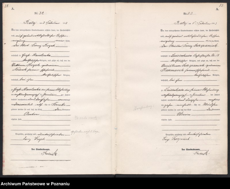 Obraz 19 z jednostki "Księga miejscowa urodzeń [Rejestr główny urodzeń]"