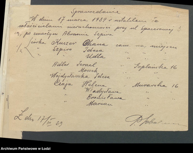 image.from.unit.number "Księga inwentarzowa nieruchomości m. Łodzi ul. Spacerowa"