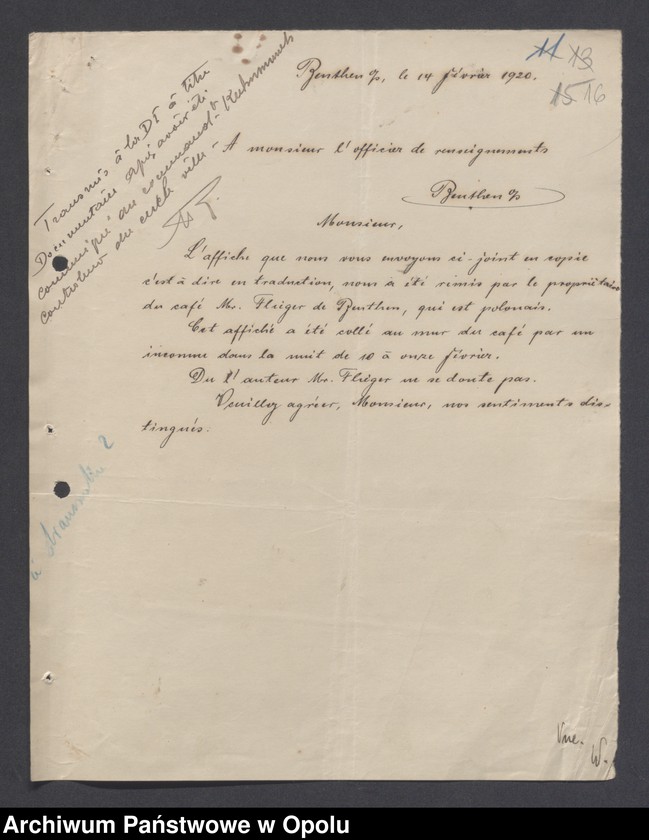 Obraz 18 z jednostki "/Propagande/Plakaty, odezwy, ulotki, afisze, broszury propagandowe różnych organizacji do mieszkańców Górnego Śląska, tłumaczenia w języku francuskim/"