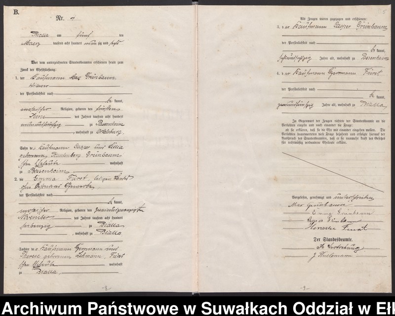 image.from.unit.number "Heiraths-Haupt-Register des Königlichen Preussischen Standes-Amtes Bialla Kreis Johannisburg"