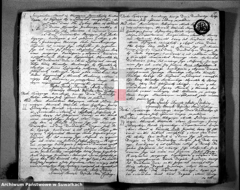 Obraz 10 z jednostki "Księga Akttów Urodzenia w Gminie Łozdziejskiey Pttu Seyneńskiego w Deppartamentcie Łomżyńskim 1808 Maja 1 go dnia sporządzona"