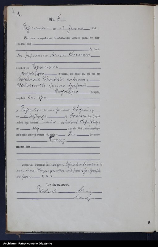 image.from.unit.number "Geburts-Haupt-Register Nr 1 - 88"