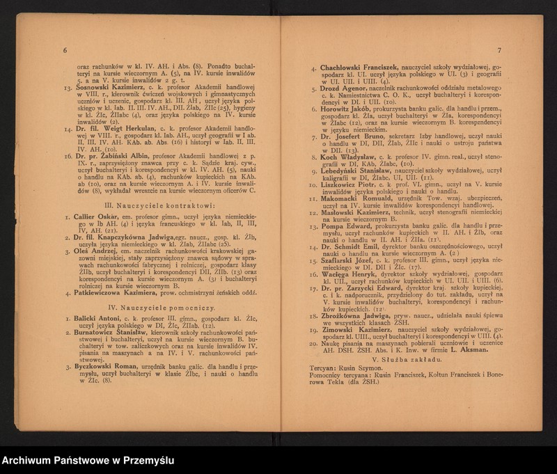 image.from.unit.number "Sprawozdanie C.K. Dyrekcji Akademii Handlowej za rok szkolny 1918"