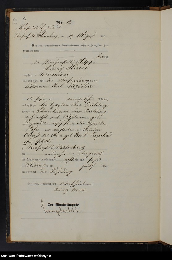 image.from.unit.number "Sterbe-Haupt-Register Nr 1 - 16"