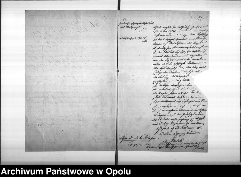 Obraz 15 z jednostki "Acta des Magistrats zu Oppeln betreffend den, zwischen den hiesigen Stadtkommune und dem hiesigen Königl[ichen] Land und Stadt-Gericht wegen Aufnahme der kranken Gefangenen in das städtische Krankenhaus, geschlossenen Vertrag"