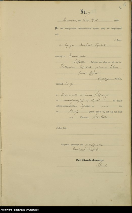 image.from.unit.number "Geburts-Haupt-Register Nr 1 - 71"