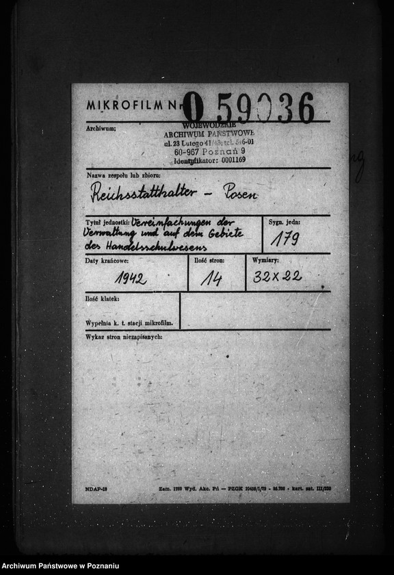 Obraz 2 z jednostki "Vereinfachungen der Verwaltung und auf dem Gebiete des Handelsschulwesens"