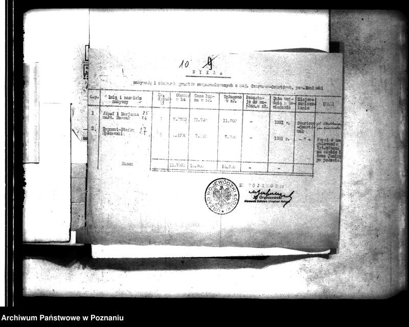 image.from.unit.number "Urząd Wojewódzki w Łodzi o przyznanie własności gruntów rozparcelowanych z majątku Czartowo-Czartówek powiatu konińskiego stanowiących własność Józefa i Izabeli Witkowskich"