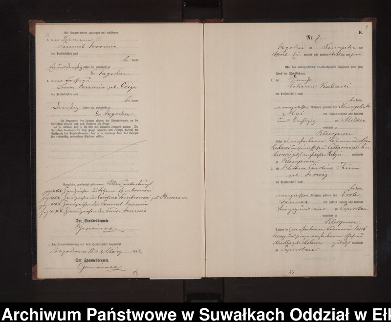 image.from.unit.number "Heiraths-Neben-Register des Preussischen Standes-Amtes Rydzewen Kreis Loetzen"