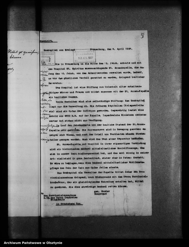 image.from.unit.number "Frauenburg, Heiligen Geist-Hospital und Armeekapelle"