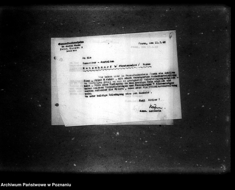 Obraz 10 z jednostki "Schriftwechsel mit anderen. [Korespondencja z innymi zakładami opiekuńczymi]."