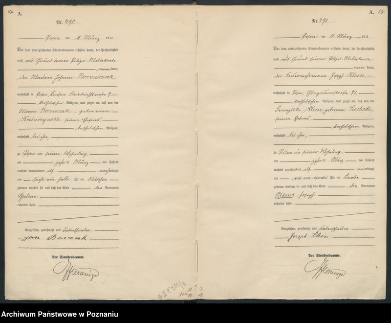 Obraz 9 z jednostki "Księga miejscowa urodzeń tom II [Rejestr główny urodzeń]"