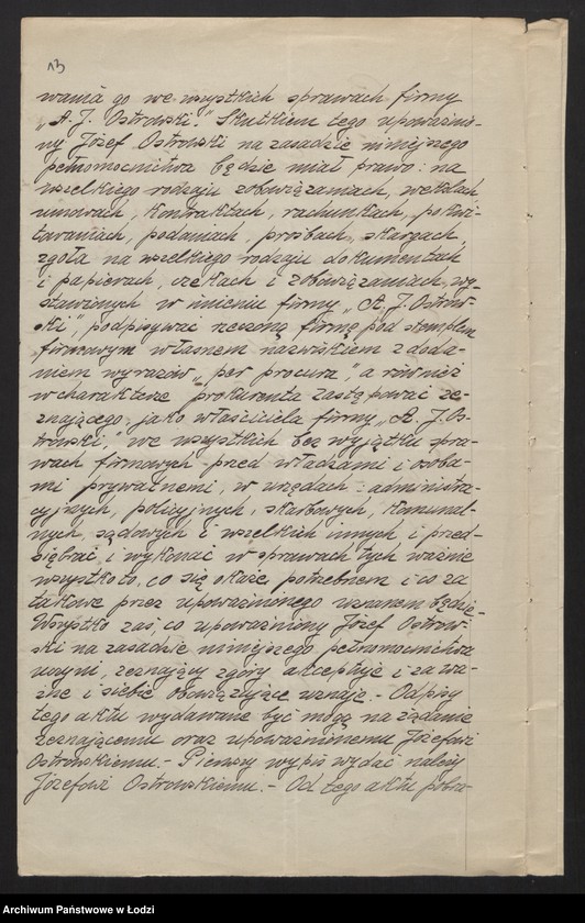 Obraz 15 z jednostki "A. J. Ostrowski- kupiec wyrobów papierniczych i materiałów piśmiennych"