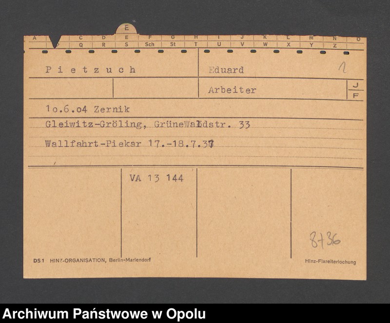 Obraz 3 z jednostki "[Pietzuch Eduard, ur. 10.06.1904 Zernik]"