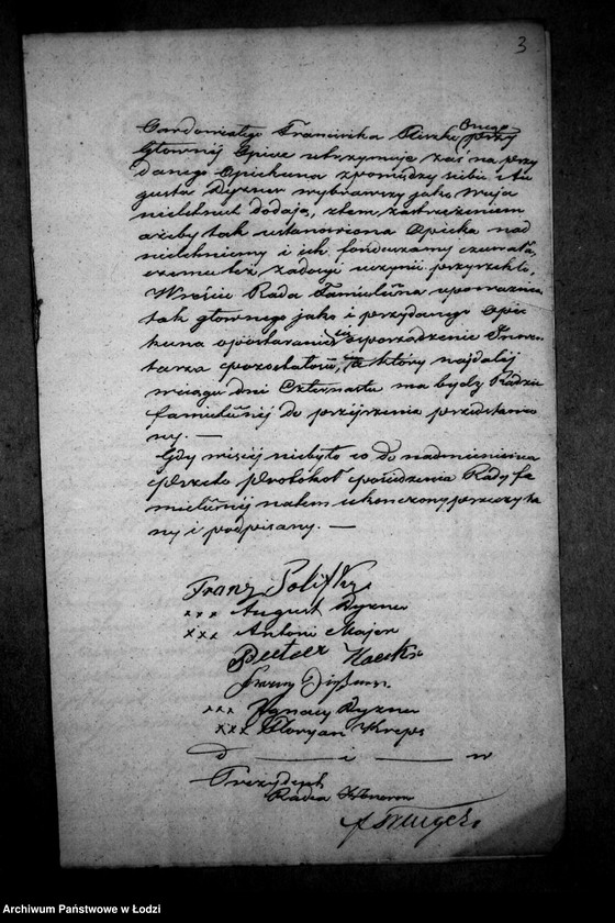 Obraz 7 z jednostki "Akta tyczące się ustanowienia opieki nad nieletnimi Adolfem, Juliuszem i Karoliną rodzeństwem Poleka po zmarłej Rozalii z Dyznerów Polewce"