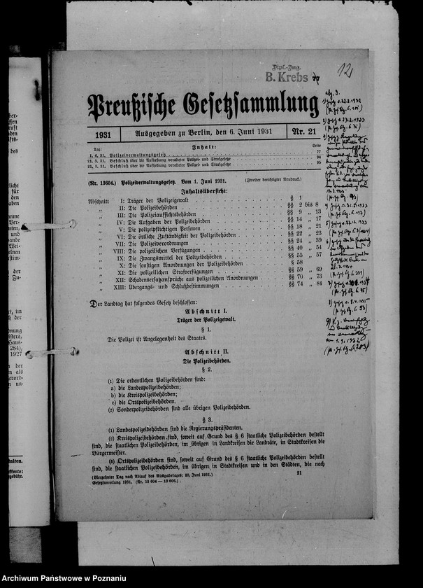 image.from.unit.number "Akta podręczne inż. B. Krebsa, zawierające różne przepisy i zarządzenia w sprawach przemysłowych"