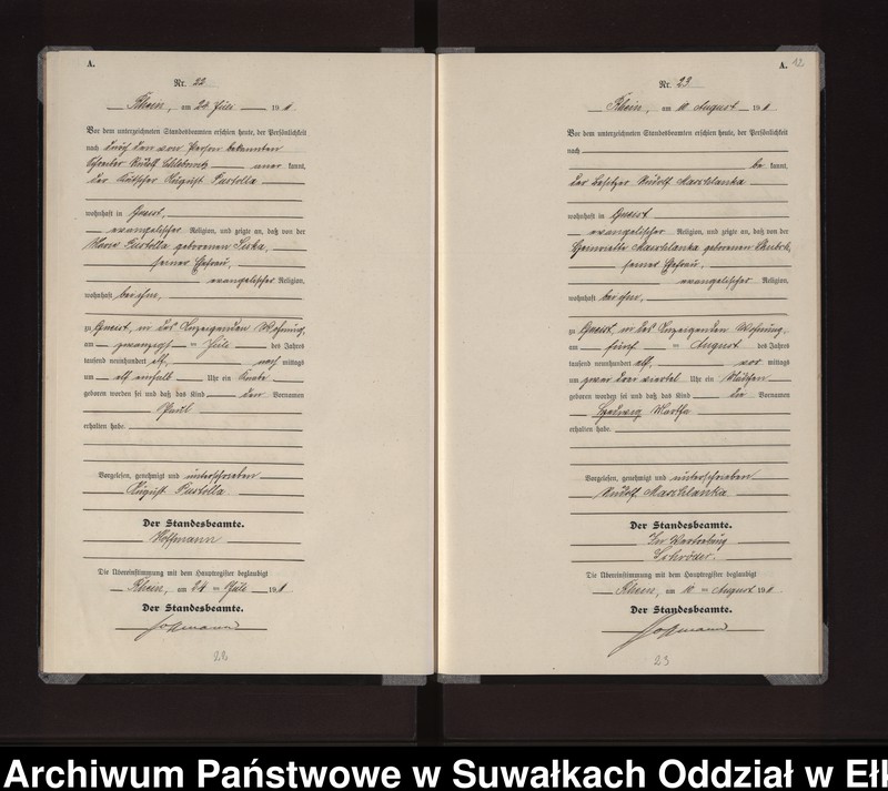 image.from.unit.number "Geburts-Neben-Register des Königlichen Preussischen Standes-Amtes Gneist Kreis Lötzen"