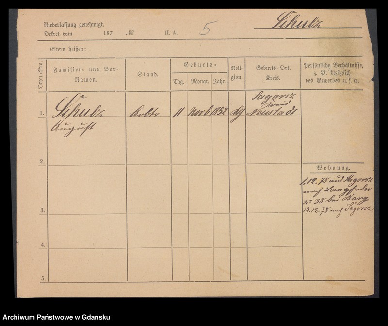 image.from.unit.number "Karty meldunkowe: Schulz August - Schulz Ernst"