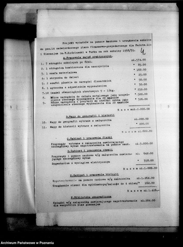 Obraz 7 z jednostki "Państwowe Liceum i Gimnazjum Koedukacyjne imienia Tadeusza Kościuszki - Turek [sprawozdanie z egzaminu dojrzałości]"