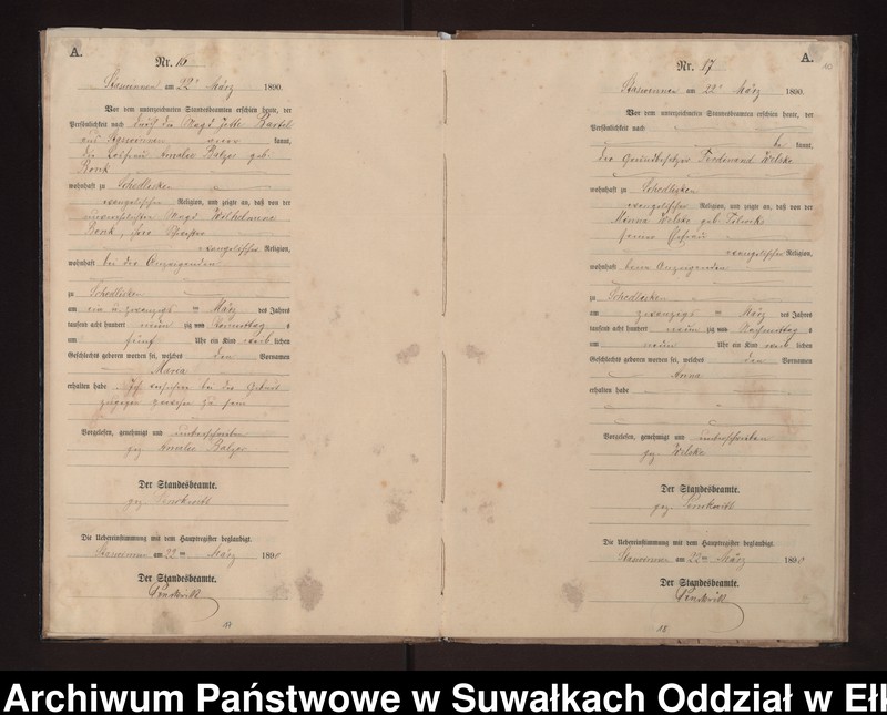 image.from.unit.number "Geburts-Neben-Register des Preussischen Standes-Amtes Stasswinnen Kreis Loetzen"