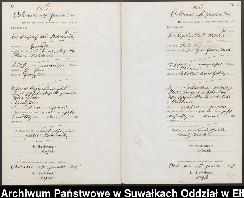 image.from.unit.number "Sterbe-Neben-Register des Preussischen Standes-Amtes Orlowen Kreis Loetzen"
