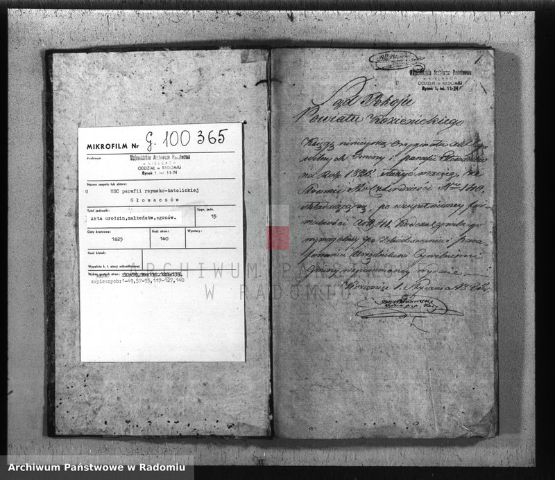 image.from.unit.number "[Duplikat akt urodzeń, małżeństw i zgonów parafii rk Głowaczów za 1825 r.]"